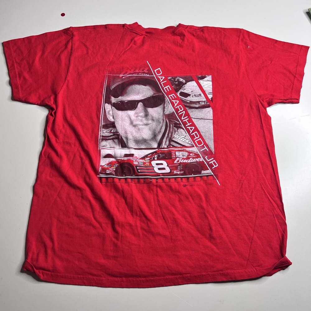 Winners Circle Dale Earnhardt Jr Budweiser 8 Racing T-Shirt Red Mens Large
